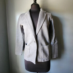 J. Crew Grey One Button Sweater Blazer